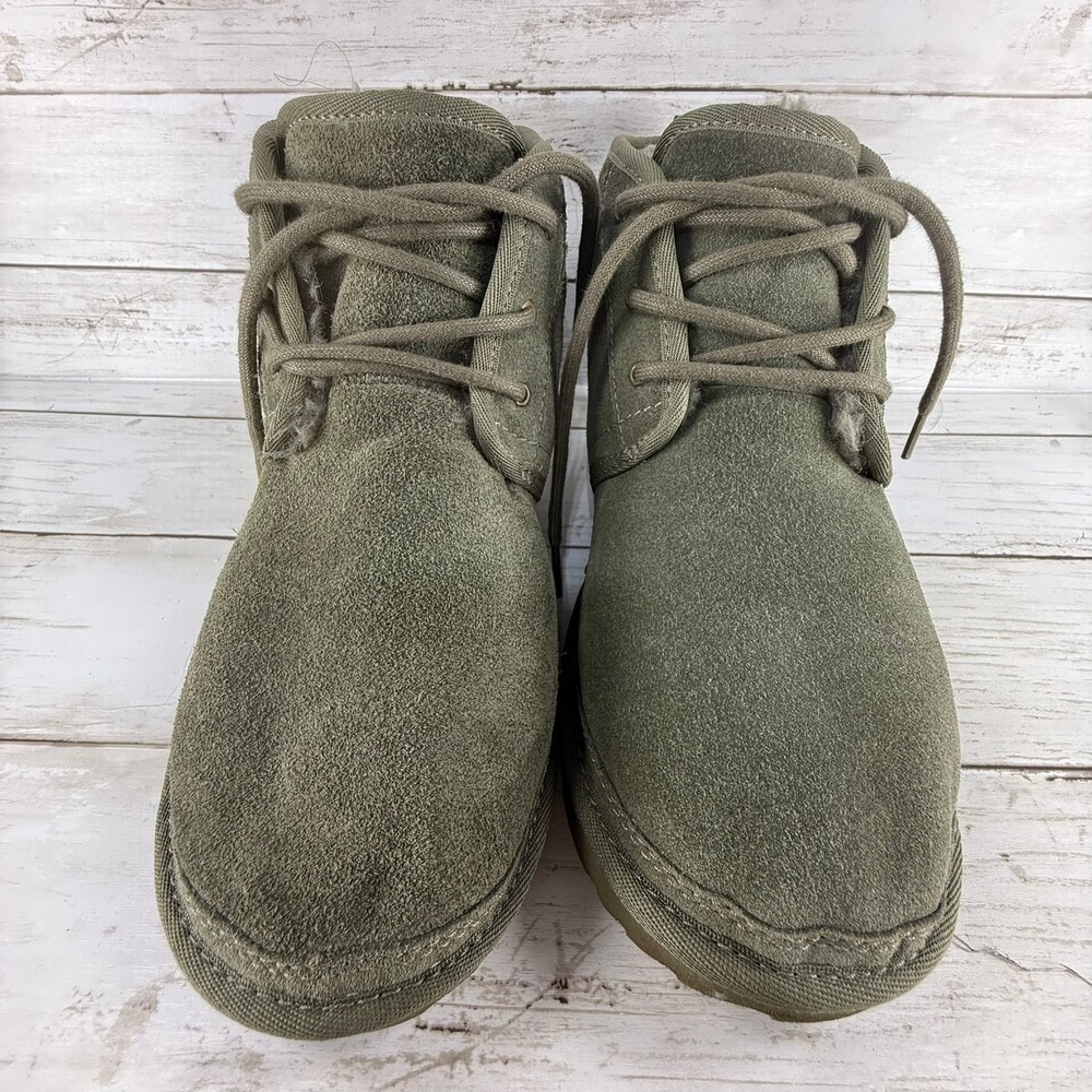 UGG‎ Neumel Olive Green Suede Lace Up Chukka Boots Womens 6 1012345